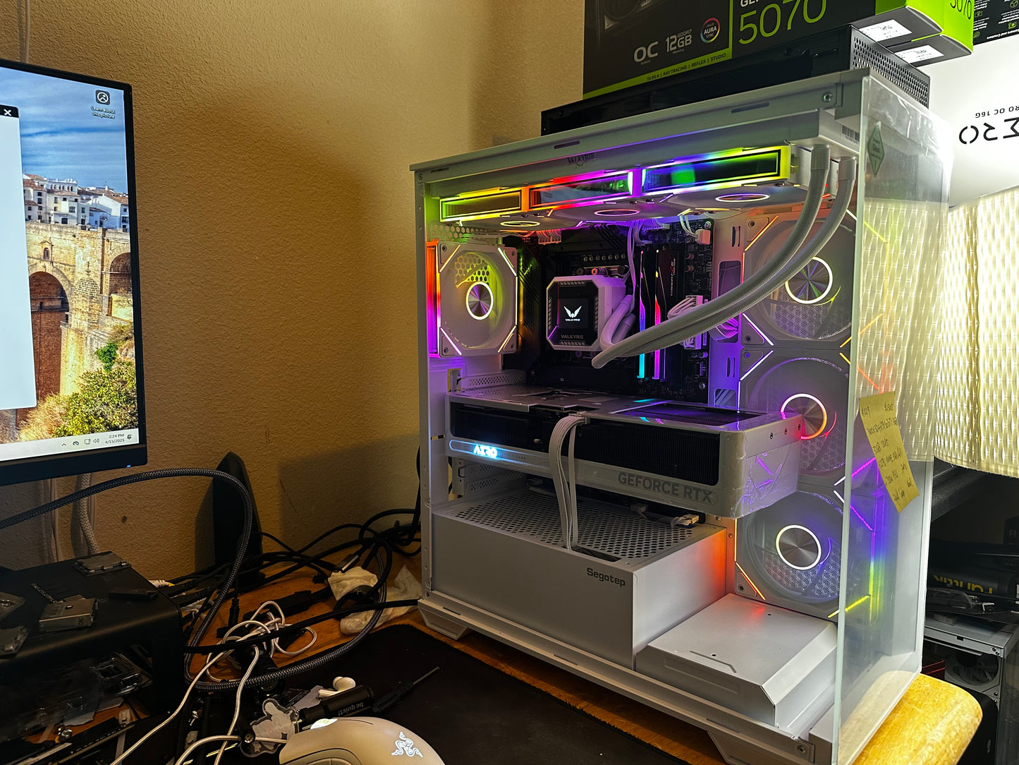 #029 Gorgeous white design $2300 with 7800X3D and RTX 5070TI 16GB