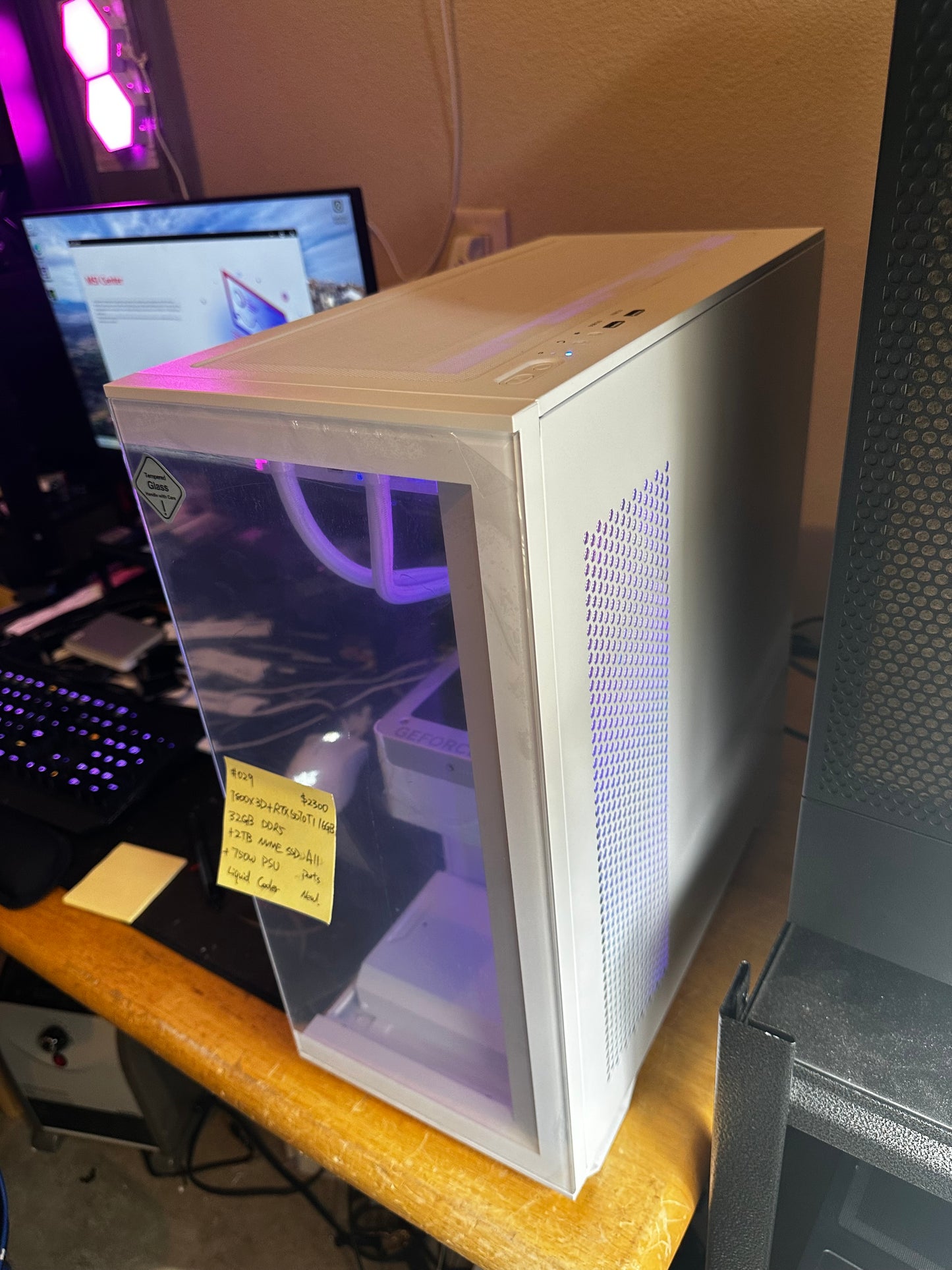 #029 Gorgeous white design $2300 with 7800X3D and RTX 5070TI 16GB
