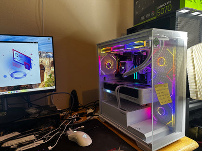 #029 Gorgeous white design $2300 with 7800X3D and RTX 5070TI 16GB
